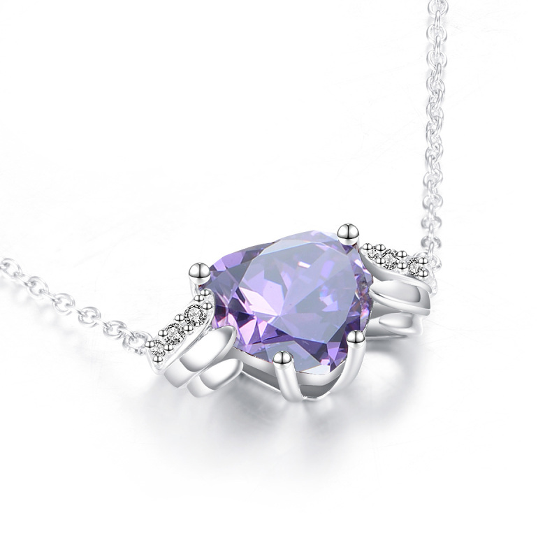 Feb. birthstone heart necklace