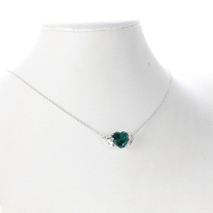 May. birthstone heart necklace