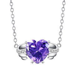 Feb. birthstone heart necklace