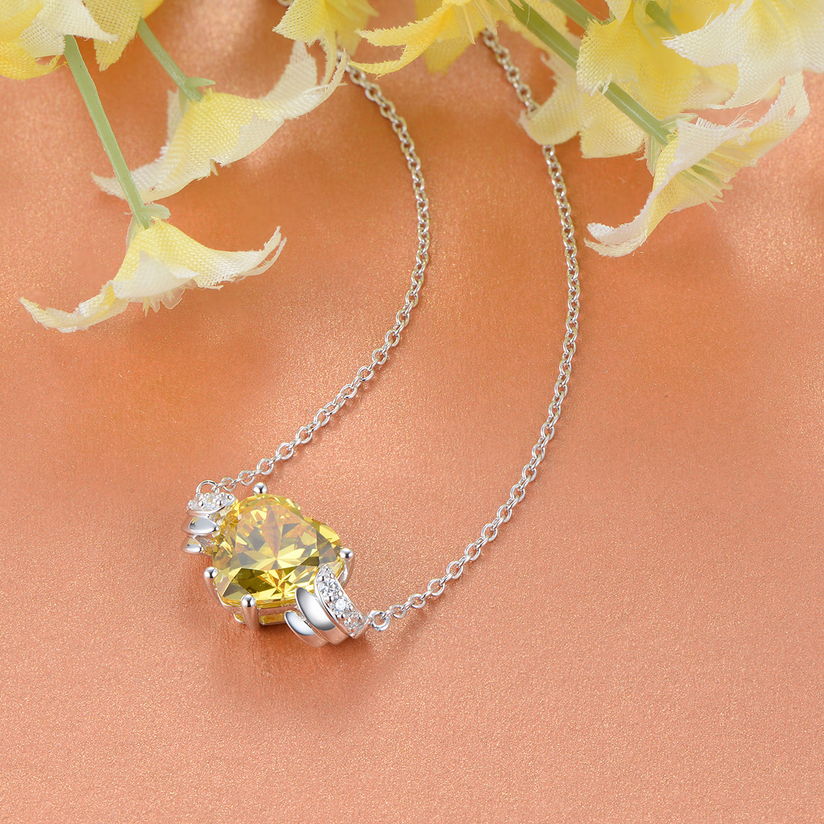 Nov. birthstone heart necklace