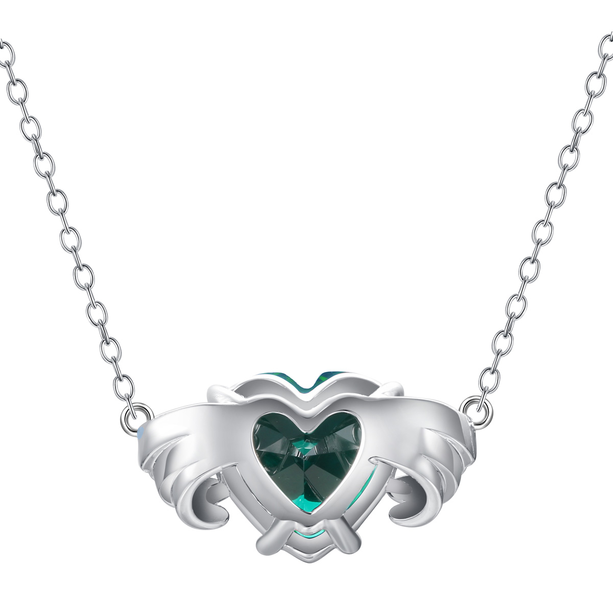 May. birthstone heart necklace