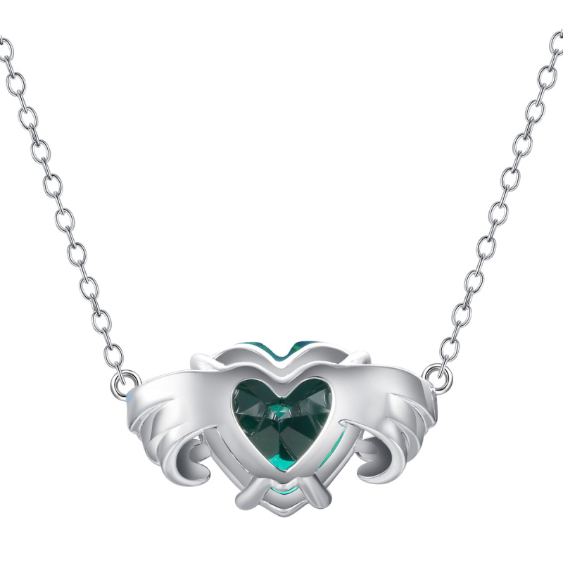 May. birthstone heart necklace