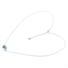 Mar. birthstone heart necklace