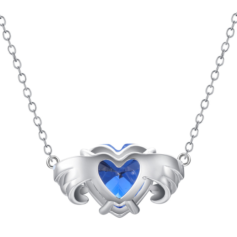 Sep. birthstone heart necklace