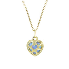 Heart-shaped Opal necklace