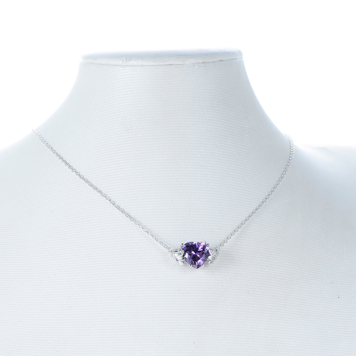 Feb. birthstone heart necklace