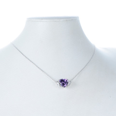 Feb. birthstone heart necklace