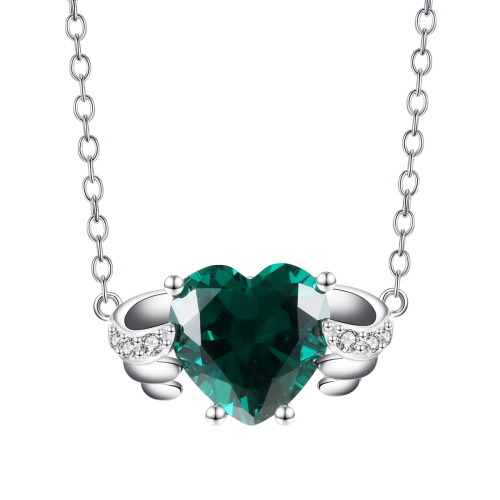 May. birthstone heart necklace