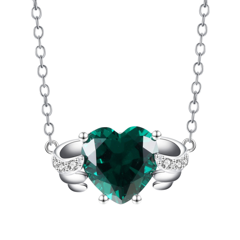May. birthstone heart necklace