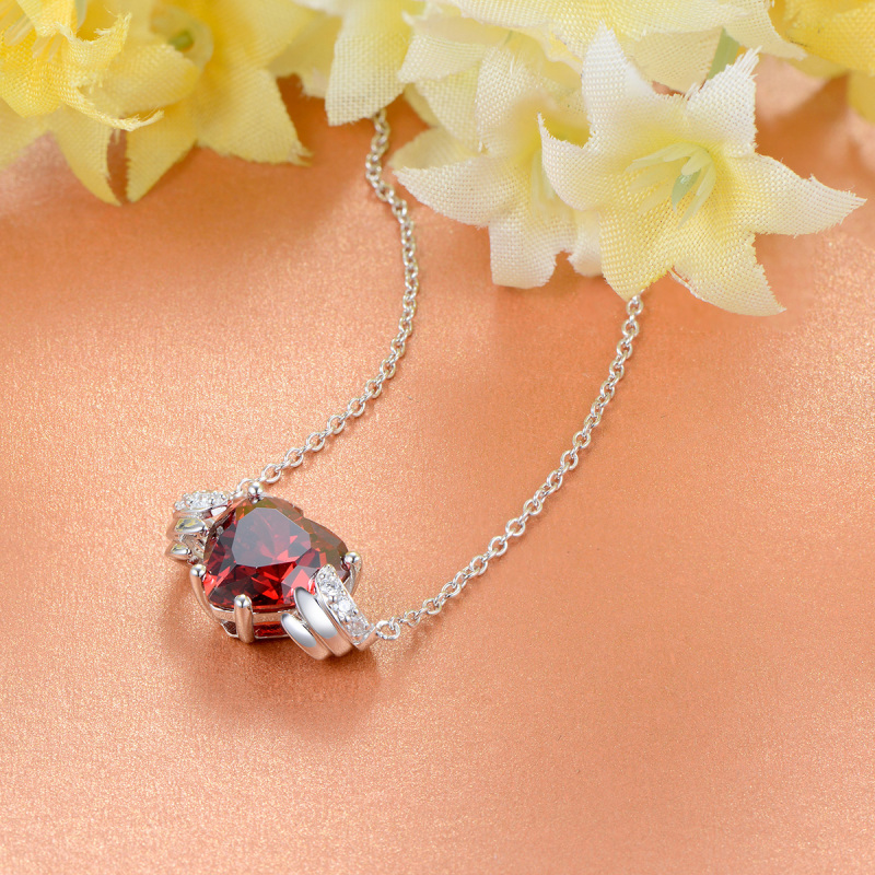 Jan. birthstone heart necklace