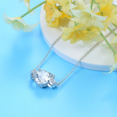 Apr. birthstone heart necklace