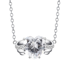 Apr. birthstone heart necklace