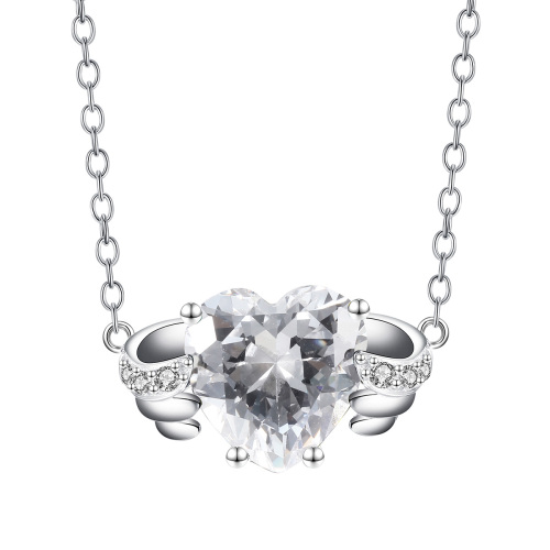 Apr. birthstone heart necklace