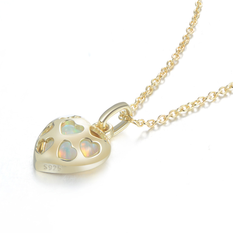 Heart-shaped Opal necklace