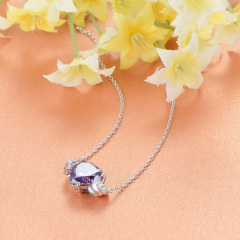 Feb. birthstone heart necklace