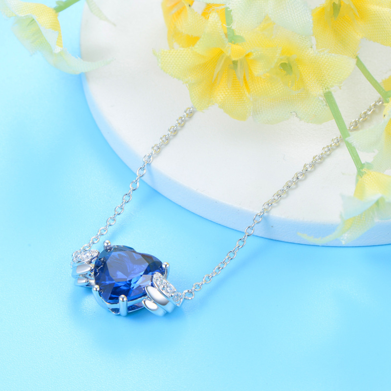 Sep. birthstone heart necklace
