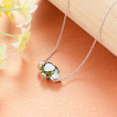 Aug. birthstone heart necklace