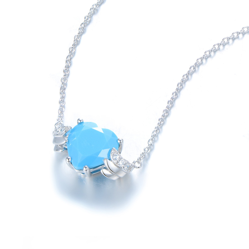 Dec. birthstone heart necklace