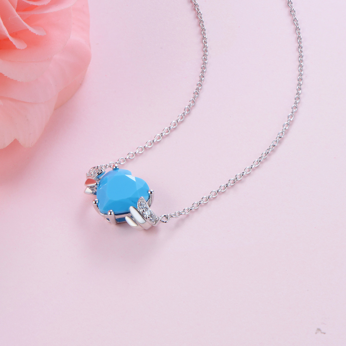 Dec. birthstone heart necklace