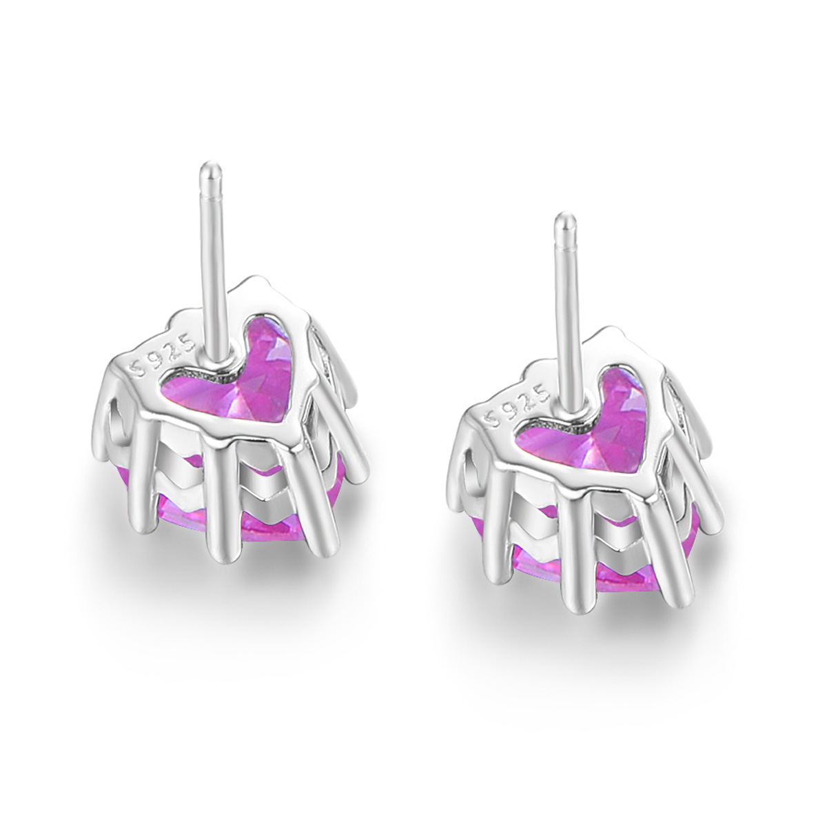 Oct. heart stud earrings