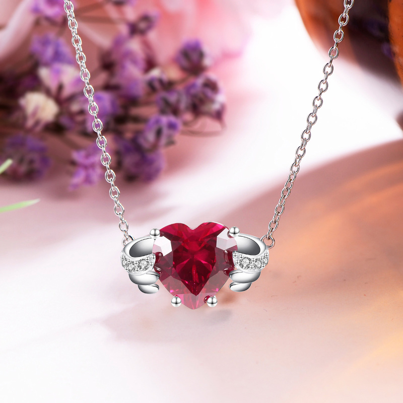 Jan. birthstone heart necklace