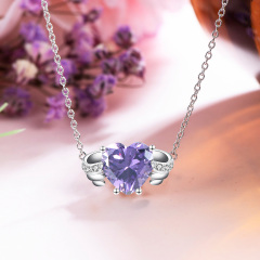 Feb. birthstone heart necklace