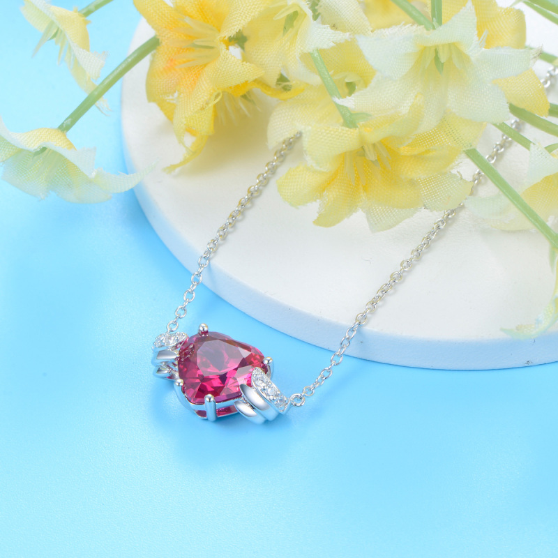 Jul. birthstone heart necklace