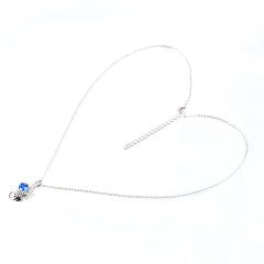 sapphire zircon feather necklace