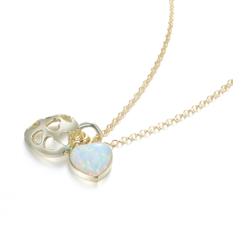 Heart-shaped Opal necklace
