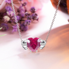 Jul. birthstone heart necklace