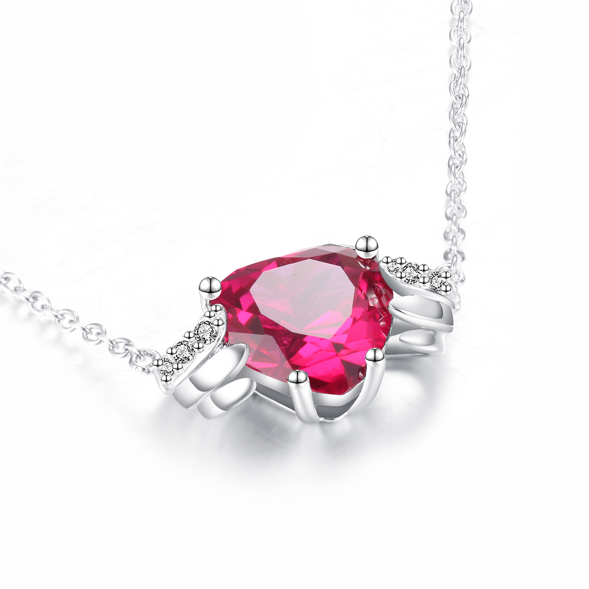 Jul. birthstone heart necklace