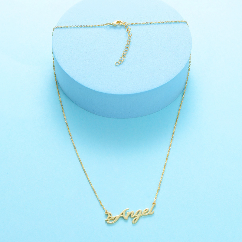 CNC Custom Name Angel Necklace