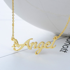 CNC Custom Name Angel Necklace