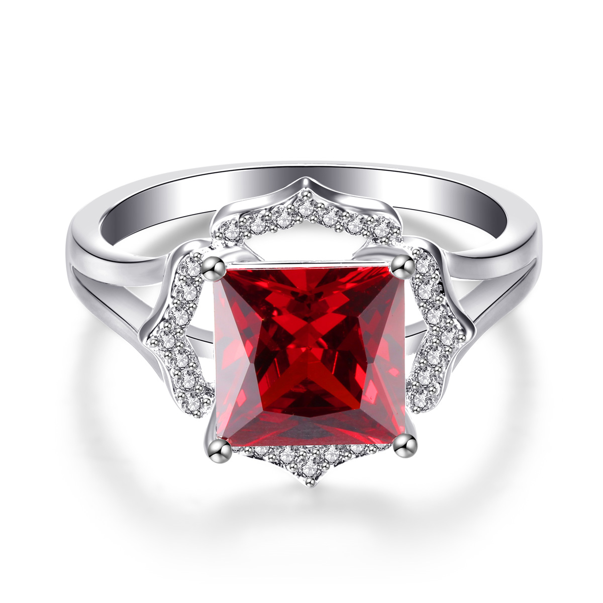 garnet zircon ring