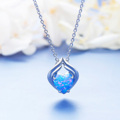 heart shaped opal necklace