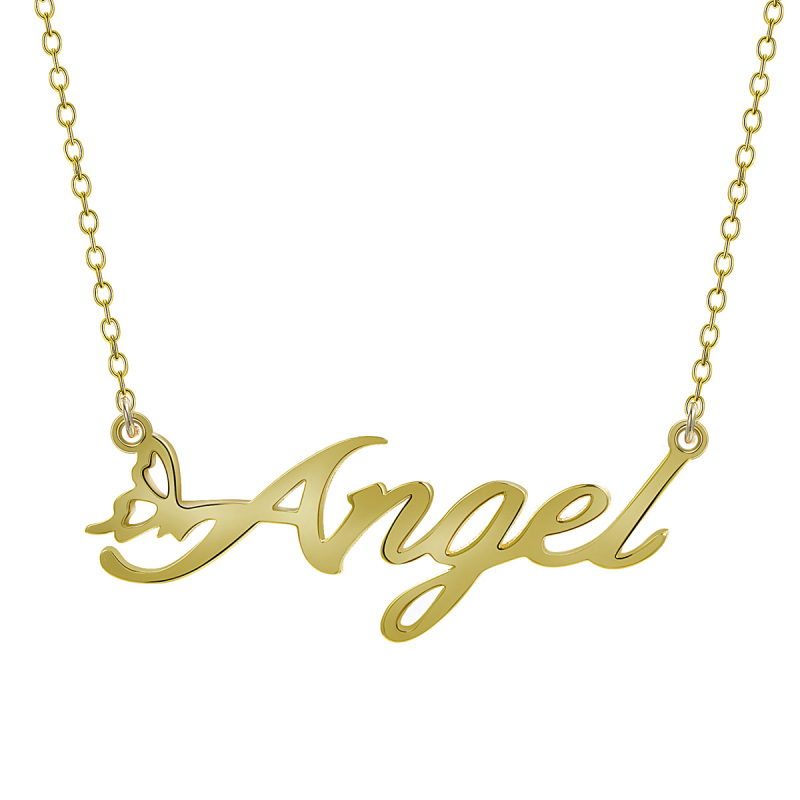CNC Custom Name Angel Necklace