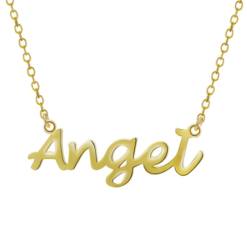 CNC Custom Name Angel Necklace