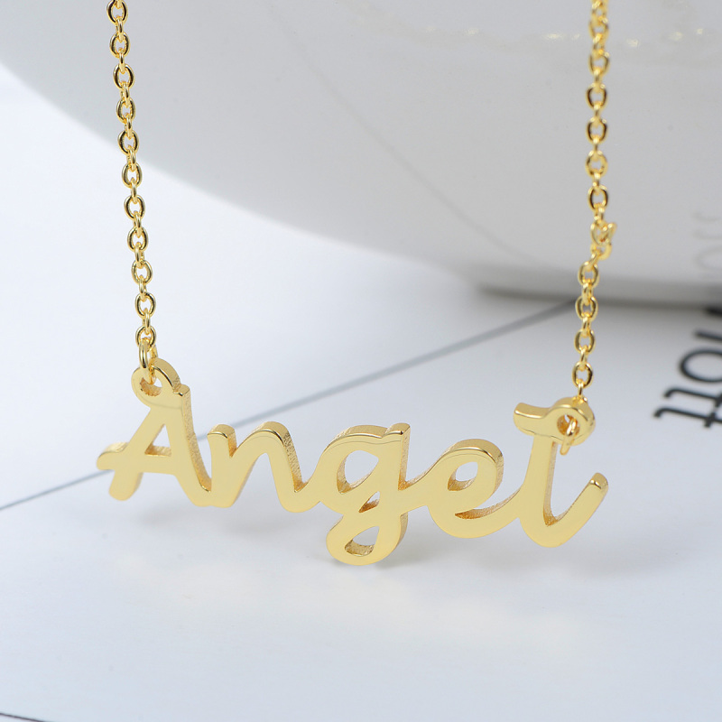 CNC Custom Name Angel Necklace