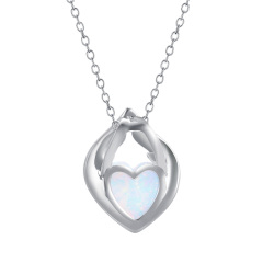 heart shaped opal necklace