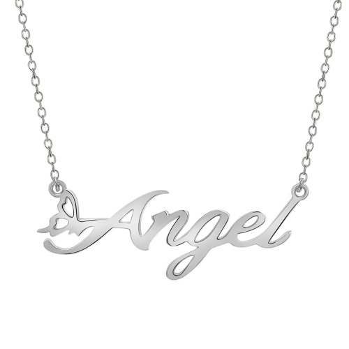 CNC Custom Name Angel Necklace