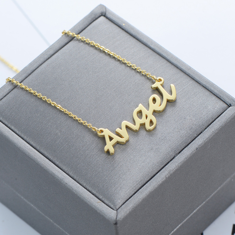 CNC Custom Name Angel Necklace