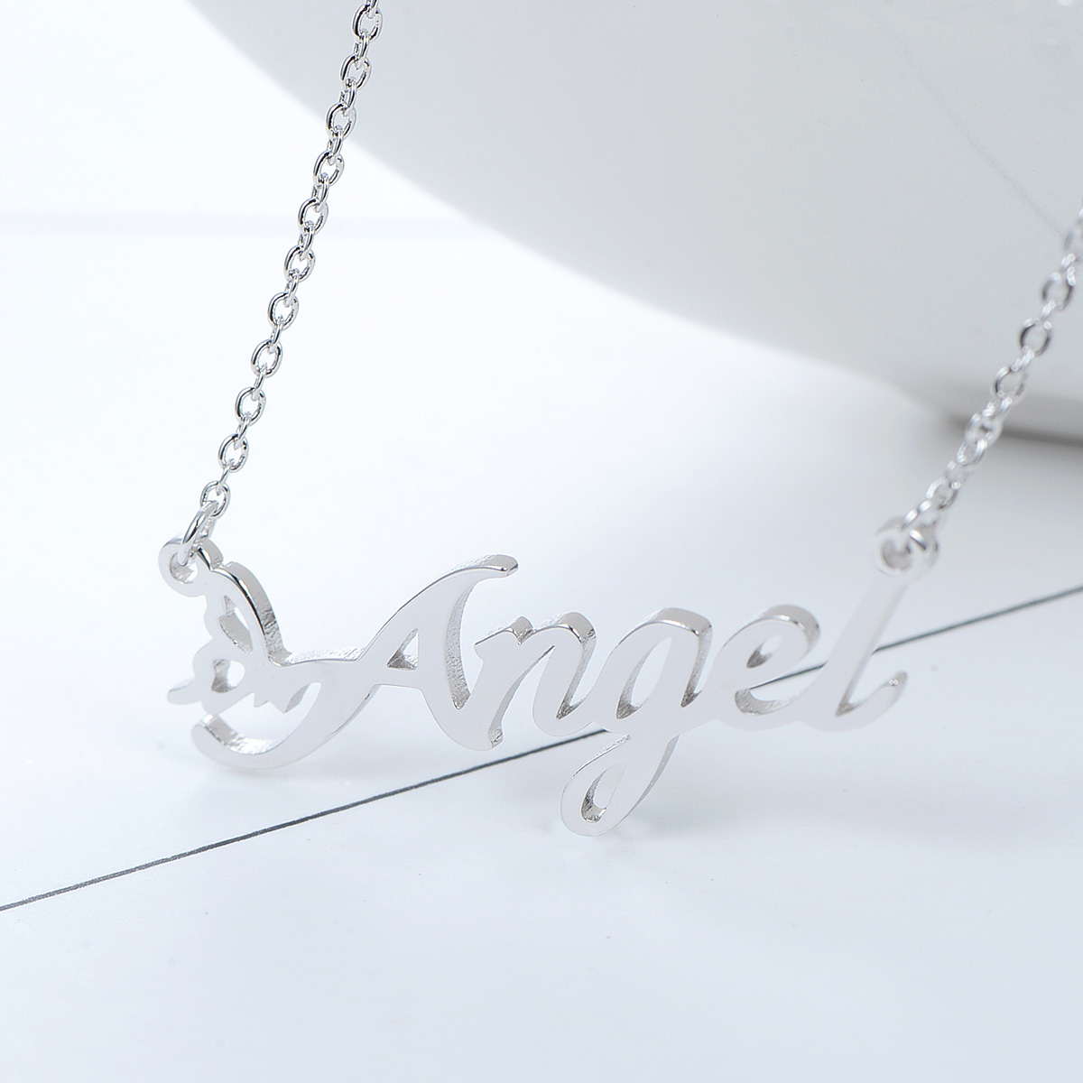 CNC Custom Name Angel Necklace