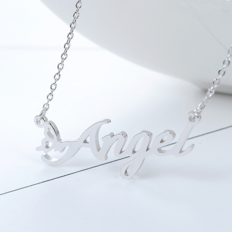 CNC Custom Name Angel Necklace