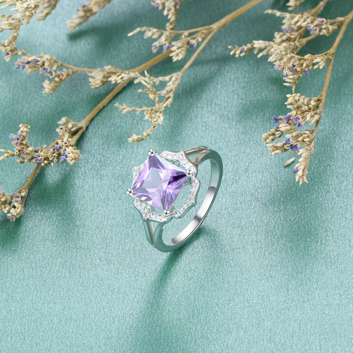 Purple gemstone ring