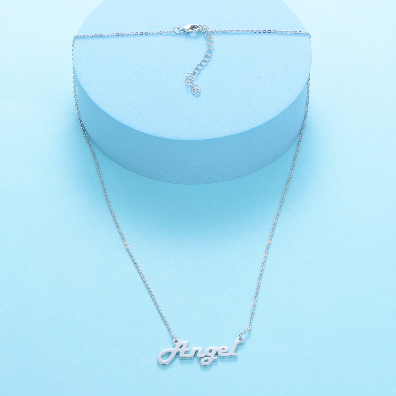 CNC Custom Name Angel Necklace