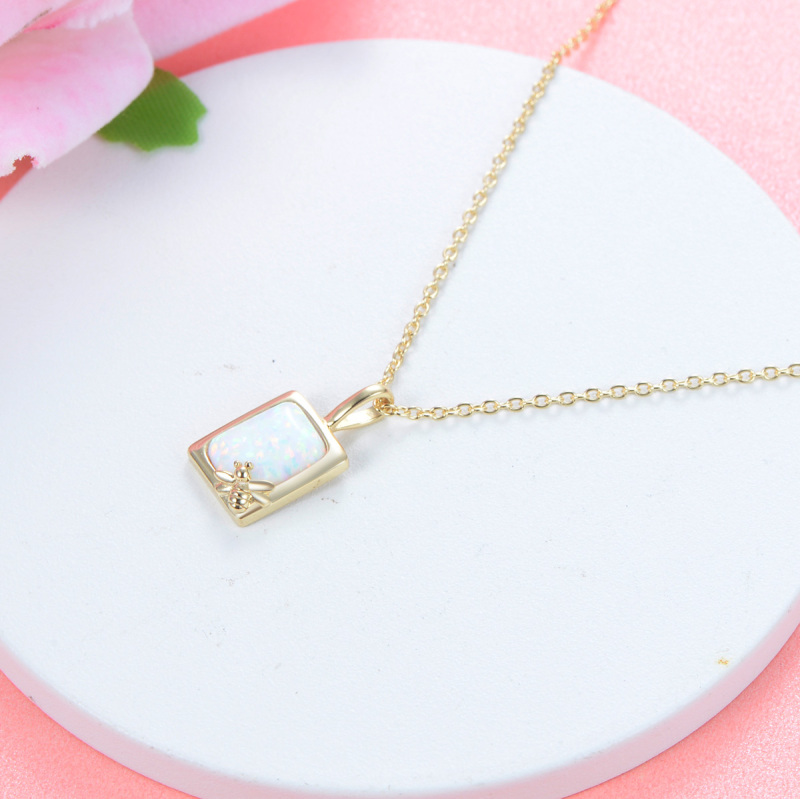 geometry opal necklace