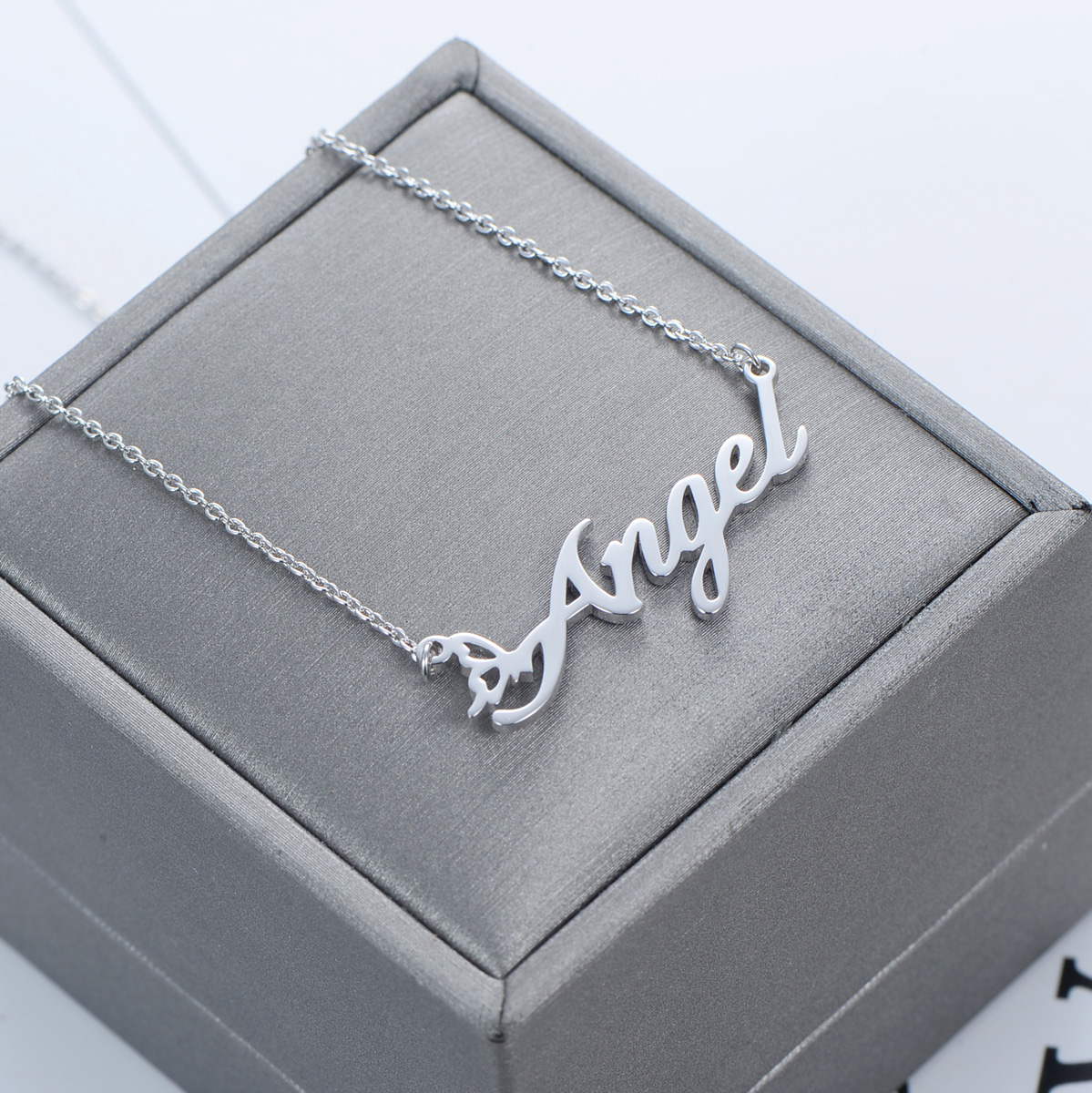 CNC Custom Name Angel Necklace