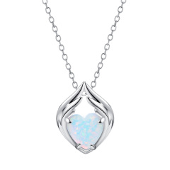 heart shaped opal necklace