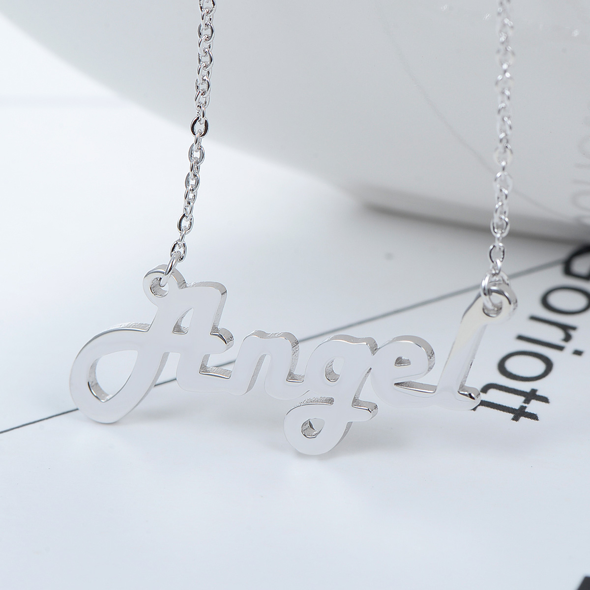 CNC Custom Name Angel Necklace
