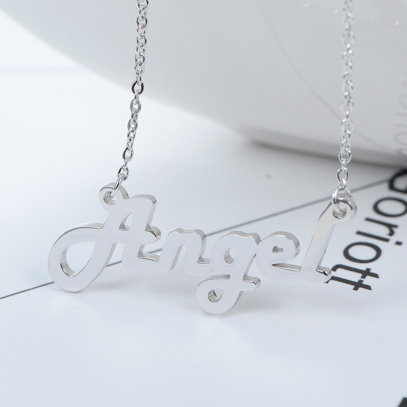 CNC Custom Name Angel Necklace
